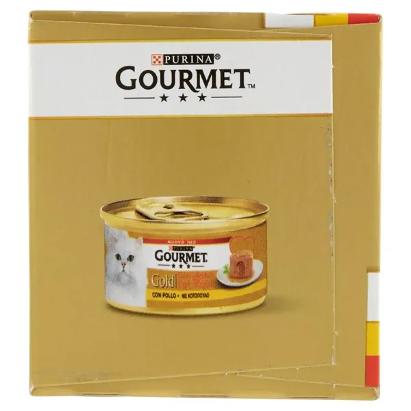Gourmet Gold Hrana Pisici cu Carne de Vita/Pui 4 X 85 g Bax 12 buc.